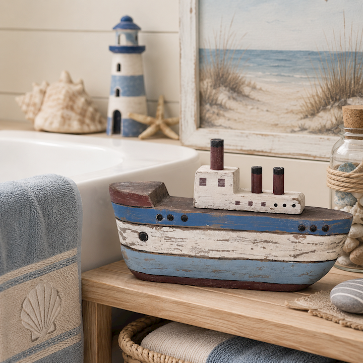 BLUE & WHITE TRAWLER 35x8x21cm